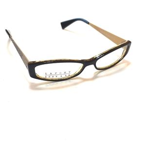 NWOT Lafonte Issy&LA Paris Black Rectangular Frame With Gold Trim Eyeglasses